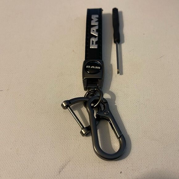Dodge Ram Key Fob Keychain in Black Leather NWT - Picture 2 of 4